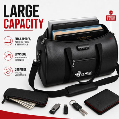 FLASLD Large Fireproof Document Bags, 24x12x12” Waterproof Storage Firesafe Bag, Fireproof Folder Safe Box for Cash, Valuables & Passport, Silicone Coating & Zipper Closure