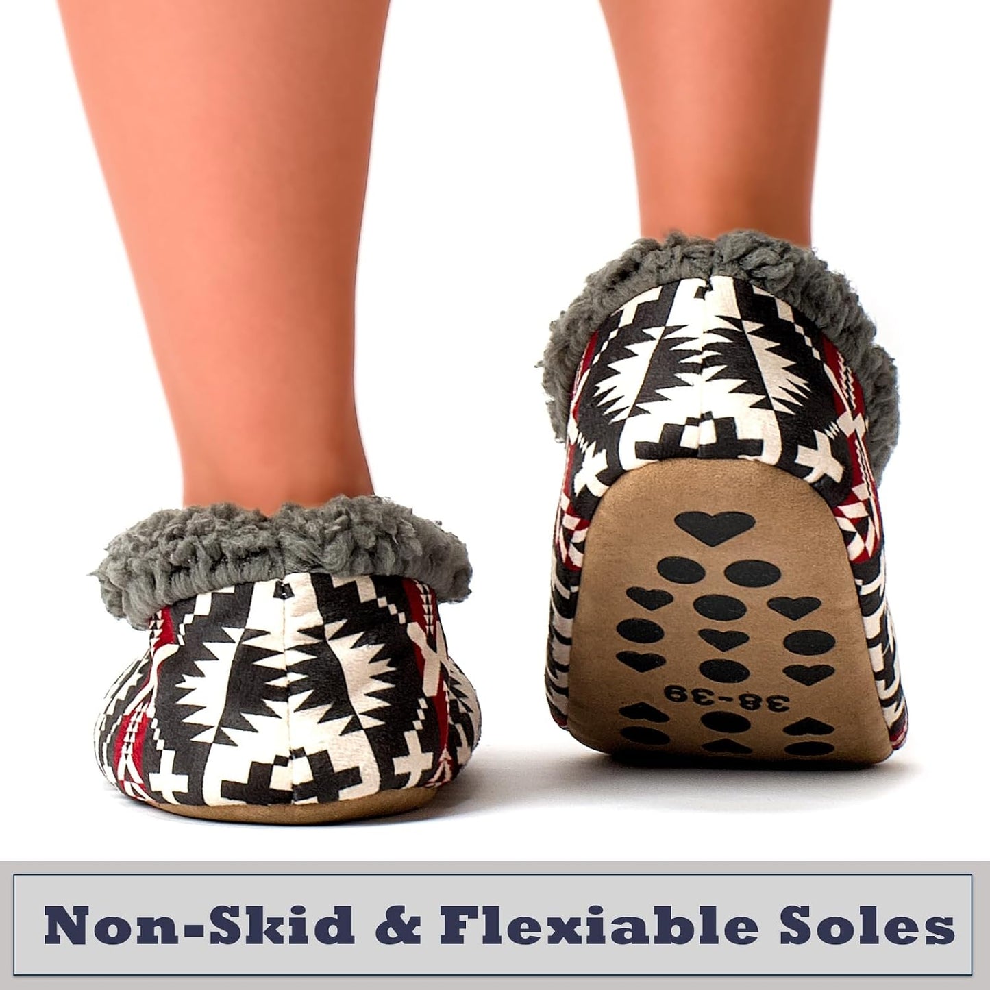 Cozylook Fuzzy Slippers for Women Indoor Soft Sole Slipper Socks with Non Slip Grippers Warm Fluffy