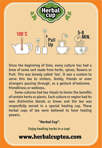 Herbal Cup Ayurveda Turmeric Tea, Organic Cinnamon Moringa, No Caffeine Herbal Supplement (16 Count, Pack of 1)
