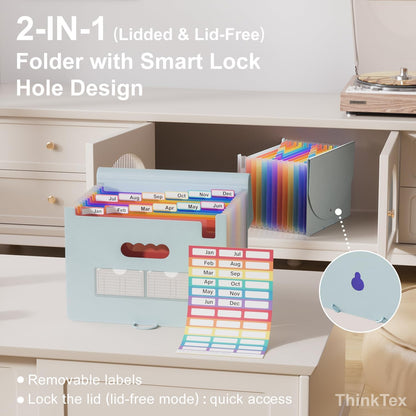 ThinkTex Accordion File Organizer, 12 - Pocket Expanding File Folders