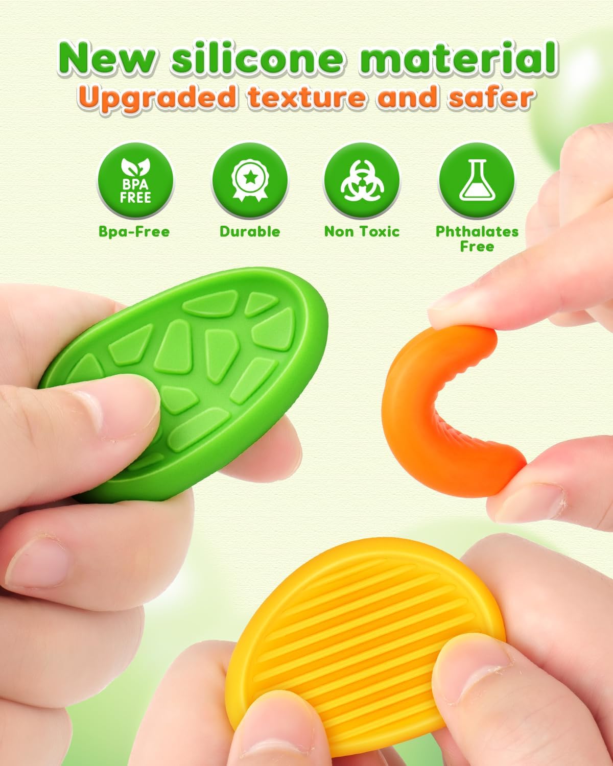 Fidget Toys Sensory Stone for Kids: 48 Pack Textured Worry Stones - Bulk Fidgets for Classroom Prizes Goodie Bag Stuffers - ADHD Tools for Autism Kids Calming - Travel Toys Gifts Party Favors