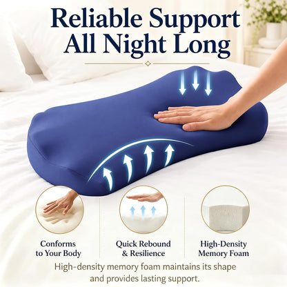 Fledano Lumbar Pillow for Sleeping, Lumbar Support Pillow for Bed for Back Pain Relief, Memory Foam Lower Back Pillow for Bed, Back Support Pillow for Side & Back Sleepers, Washable Cover