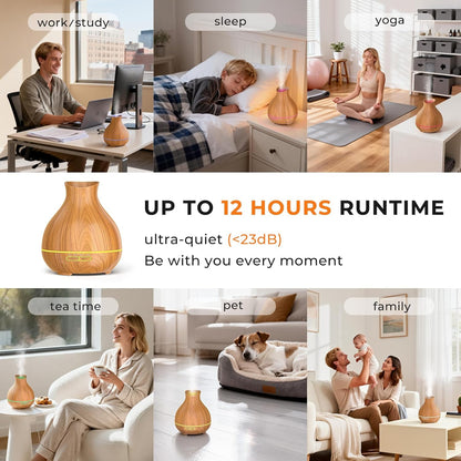 Aromatherapy Essential Oil Diffuser, 550ml Ultrasonic Fragrant Oil Large Room Humidifier, Diffusers for Home with Timer and Waterless Auto-Off, 7 Color LED Lights,Cool Mist Humidifiers