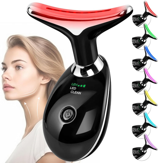 Facial Massager Face and Neck, Face 𝖲 culpting Wand Tool with 7 Color - Birthday, Christmas, Mothers Day, Valentines Day Gifts for Her Women Mom Best Friend Wife Teacher (White)