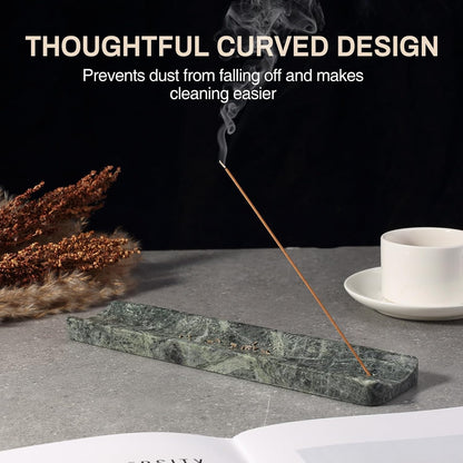 Koville Marble Incense Holder, Incense Holder for Sticks, Incense Sticks Holder Ash Catcher for Meditation Yoga SPA, Natural Stone Incense Burner, Home Table Decor (Grey)