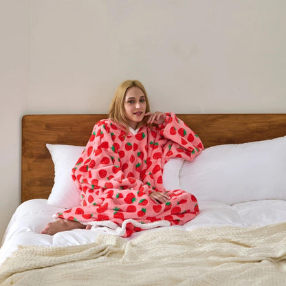 Wearable Blanket Sweatshirt Gifts for Women and Men, Warm and Cozy Giant Blanket Hoodie, Thick Flannel Blankets with Sleeves and Giant Pocket - Light Grey