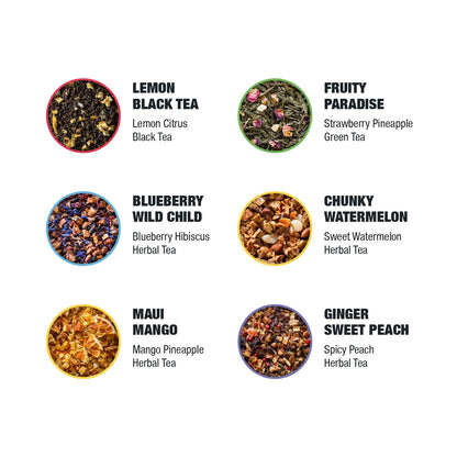 Tiesta Tea - 8 Herbal & Rooibos Sampler Dry Flight Set, Loose Leaf, No Caffeine, Makes Hot and Iced, Assorted Tea Sets with Herbal, Chai, Fruit Blends & More, 8 Resealable Sample Pouches