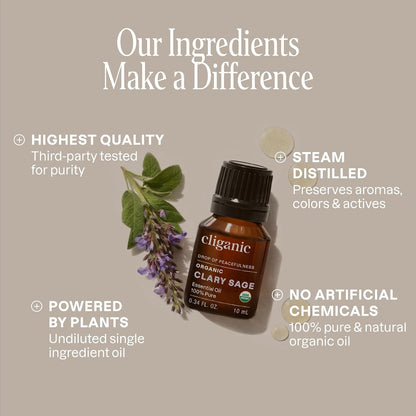 Cliganic Organic Lavender Essential Oil - 100% Pure Natural Undiluted, for Aromatherapy Diffuser | Non-GMO Verified - Colors B