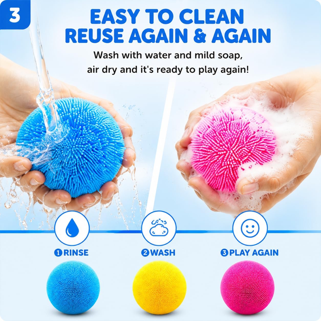 1pcs Blue Stress Squishy Ball Squishies Stress Relief Fidget Toy for Kids & Adults, Squeeze Cute Slow Rise Sensory Birthday Gift Party Favors