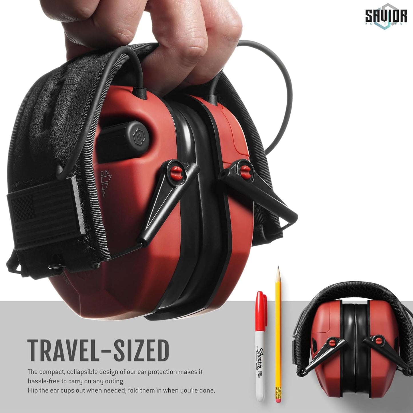 Savior Equipment Apollo Electronic Earmuffs For Shooting w/Gel Ear Pads, 24dB NRR, Noise Cancelling Ear Protection Headset