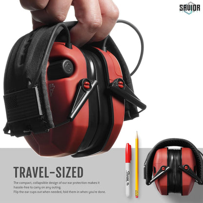 Savior Equipment Apollo Electronic Earmuffs For Shooting w/Gel Ear Pads, 24dB NRR, Noise Cancelling Ear Protection Headset
