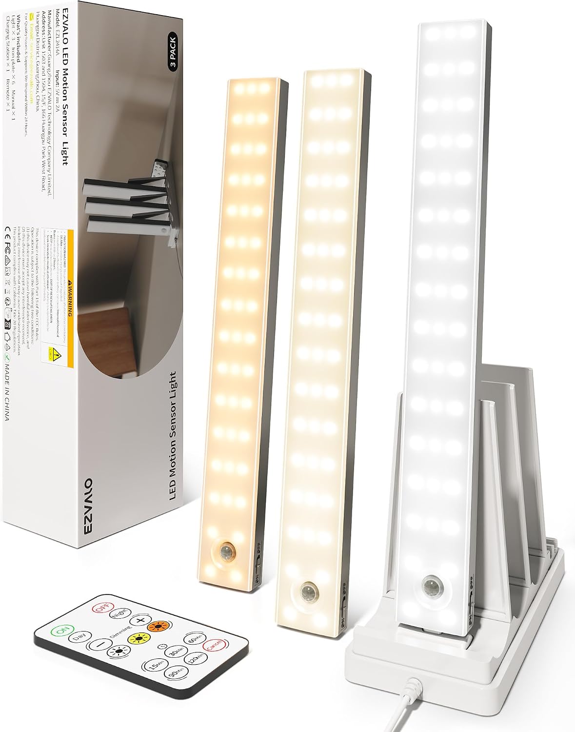 EZVALO Under Cabinet Lighting with Charging Station, Motion Sensor Lights