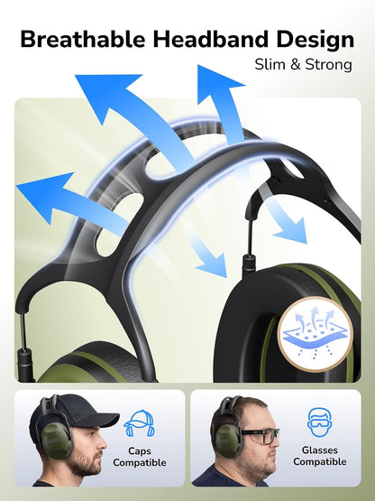 Dr.meter Ear Protection Ear Muffs, Noise Cancelling Headphones for Adults Kids 31dB Earmuffs for Noise Reduction, Hearing Protection for Shooting Gun Range, Mowing, Monster Jam, Sensory, Fireworks