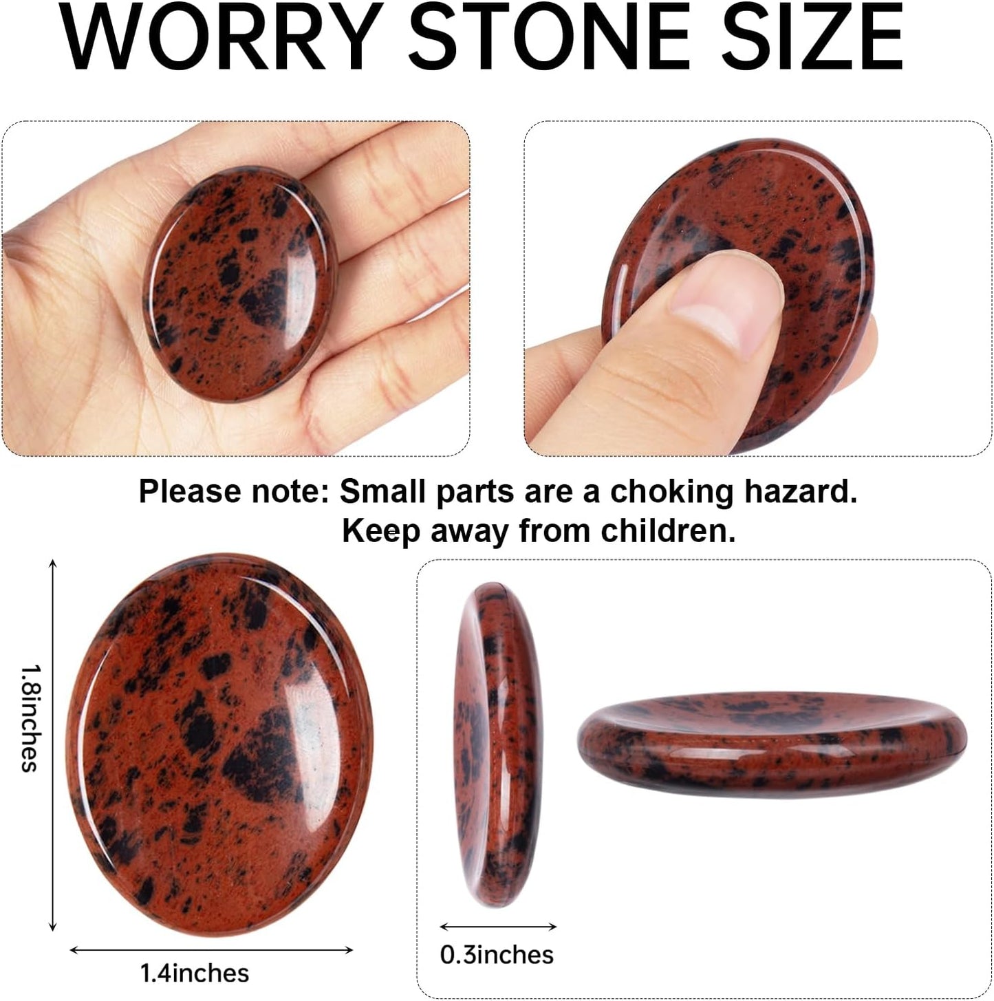 Rose Quartz Crystal Worry Stone for Anxiety Stress Relief, 1.8 Inch Thumb Fidget Stone for Meditation Reiki Healing, Mother's Day Gifts for Women, Hand Carved Pocket Palm Stone