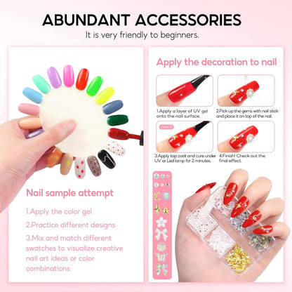 COSCELIA 53pcs Gel Nail Polish Kit with U V light and Drill Starter Kit 35 Colors Gel Nail Polish with 5pcs Top Base Coat Nail Art Professional Gel Manicure Kits Gifts for Women Teens Girls