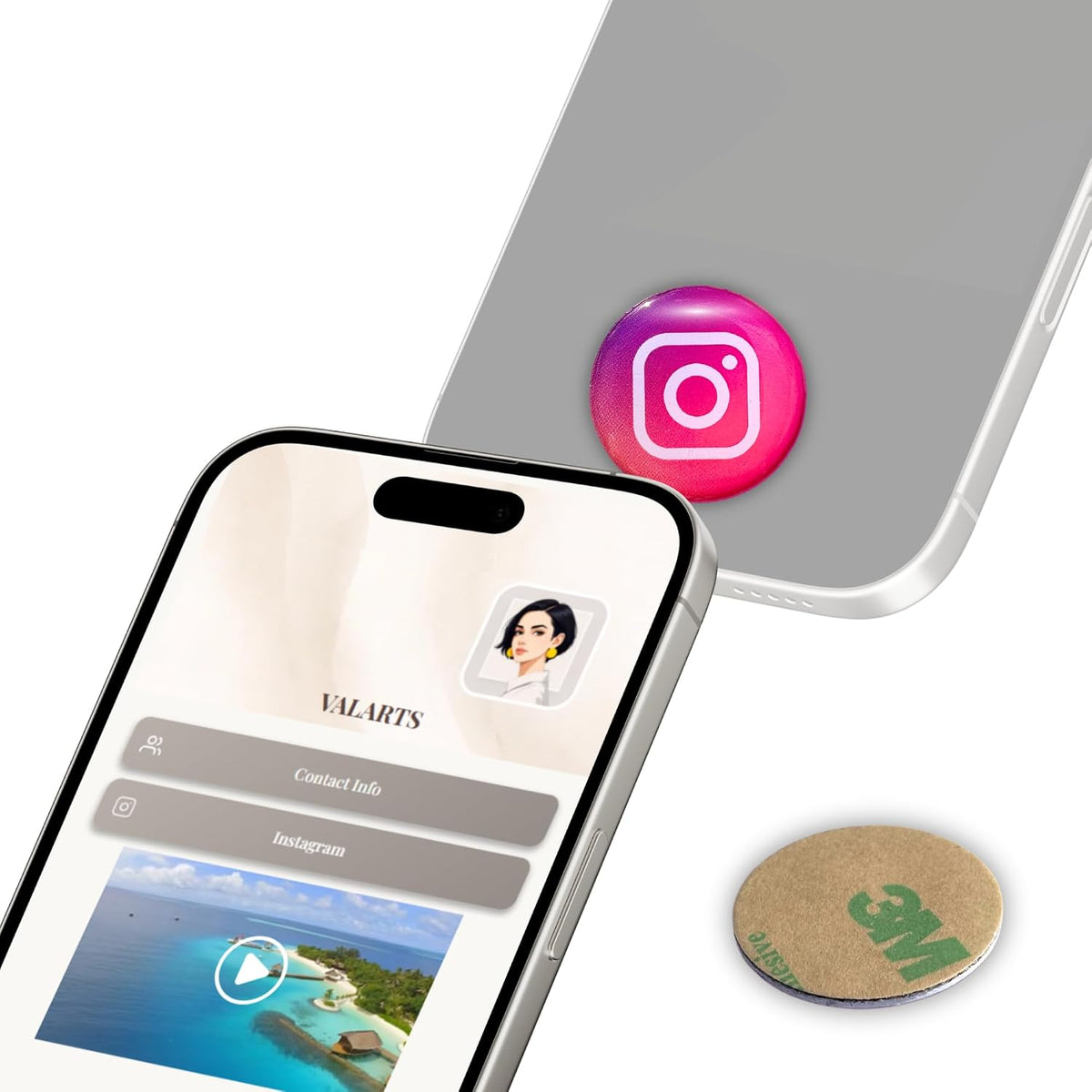 NFC VTAG.ID Label - Tap to Share Your Profile (Black & White)