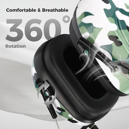 ProCase NRR 28dB Noise Reduction Ear Muffs, Foldable Adjustable Passive Noise Cancelling Headphones for Adults Kids Autism, Hearing Protection for Shooting, Construction, Mowing, Studying -Black - Colors A