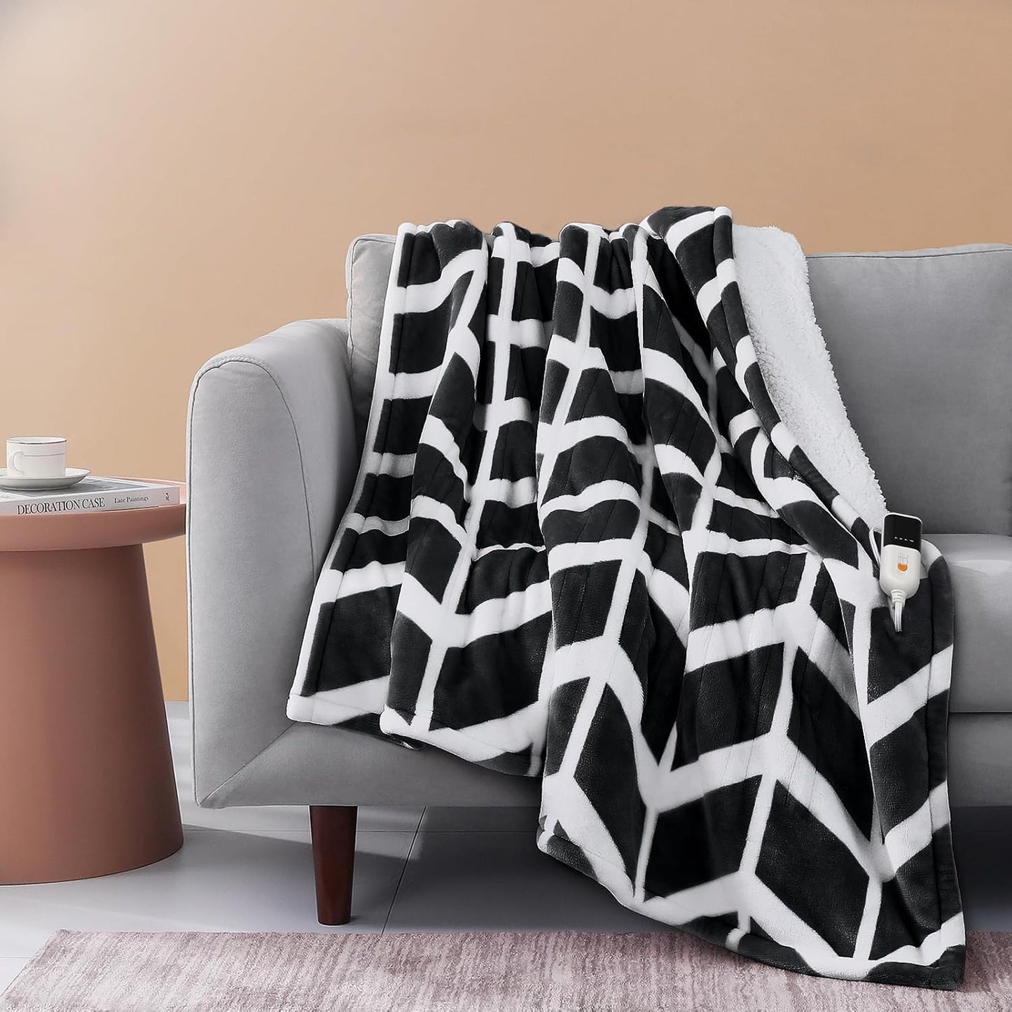 VENTIMI Electric Blanket Heated Throw, 50" x 60" Heated Blanket with 5 Heat Levels & 3 Hours Auto Off, Fast Heating Blankets with ETL & FCC Certification, Grey