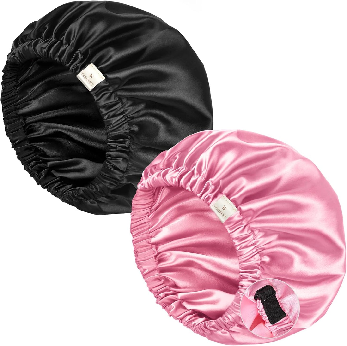 YANIBEST Silk Bonnet Satin Bonnet for Sleeping Women Men, Adjustable Double Layer Hair Bonnet for Curly Braids Reduce Frizz