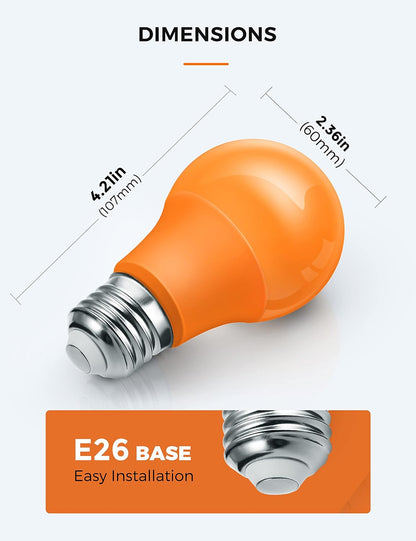 L LOHAS LED Sleep aid Amber Light Bulbs, Blue Light Blocking, A19 9W(60 Watt Equivalent) Dim Light Bulbs, 1800K Warm Light Bulb, E26 Base, 2 Pack