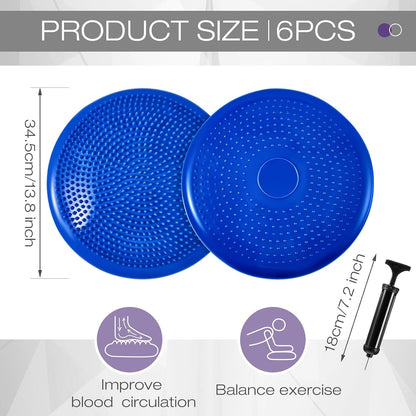 Amylove 6 Pcs Wiggle Seat Inflated Wobble Cushion for Sensory Kid 13 Inch Balance Disc Kids Flexible Seating Exercise Sensory Pad Chair Cushion for Classroom Office School (Bright)
