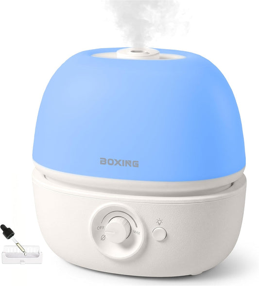 BOXING 3L Cool Mist Humidifier for Bedroom, Top Fill, Quiet, Night Light