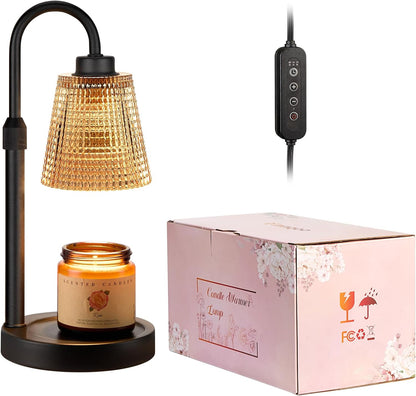 Innqoo Candle Warmer Lamp with Timer, Dimmable Candle Warmer for Jar Candles, Height Adjustable Wax Melts Warmer, Birthday Gifts for Women Mom, House Warming Gifts New Home Decor