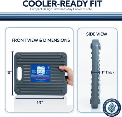 Cooler Shock Ice Packs - Reusable, Premium, Large Pack and Lunch Set for Long Term Use - Cools Faster Than Ice - Cooler Accessories