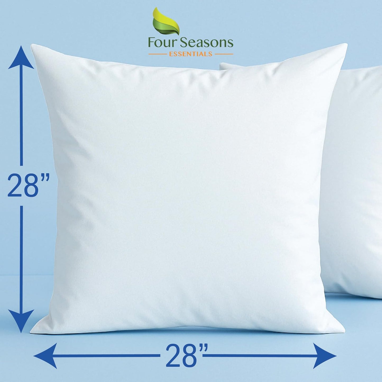 Four Seasons Essentials Standard Pillow Protectors (Set of 2) – Zippered Waterproof Pillow Covers Hypoallergenic Dust Proof Pillowcase Encasement Cover