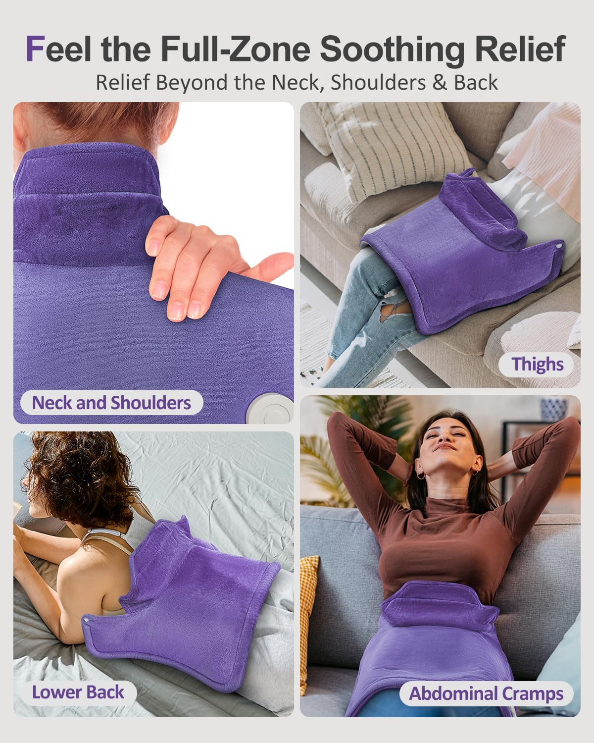Heating Pad for Neck Shoulders Back, Extra Large Heat Pad for Full Body Relax, Electric Heated Wrap for Seniors, Dad Gifts Fathers Day, Birthday Gifts for Men Women Mom Grandma, ETL Safety Certified