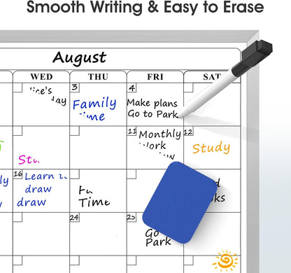 MaxGear Monthly Calendar Whiteboard, Magnetic Double-Sided Board, 16" x 12"