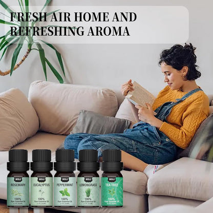 Essential Oils Set Top 6 Aromatherapy-Essential Oils for Diffuser for Home,Air Freshening Diffuser Oils Scents for Aromatherapy,Laundry,Candle&Soap Making,Humidifiers 6 X 10ML