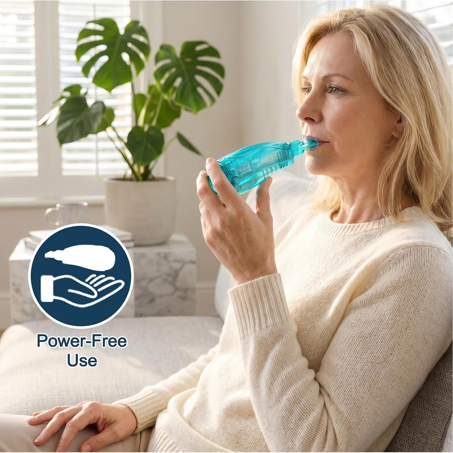 Flutter Valve Breathing Exercise Device for Lungs, Portable Lung Exerciser & Mucus Clearance Device, Adjustable Resistance for Mucus Removal