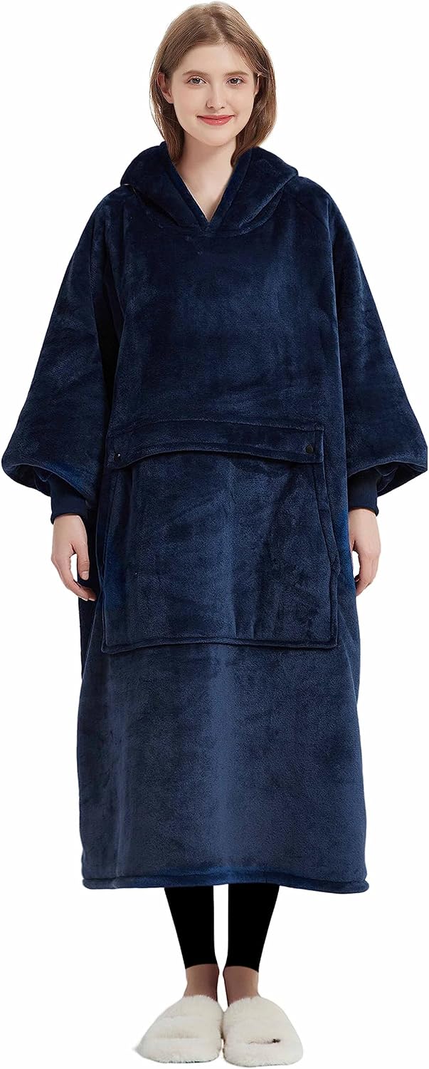 KFUBUO Wearable Blanket Hoodie for Adults Sherpa All Patterns Cat Oversized Sweatshirt Blanket with Pockets for Women