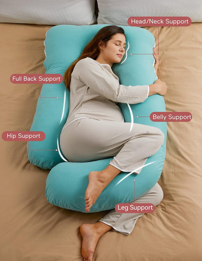 Momcozy Cooling Pregnancy Pillow - U Shaped Full Body Maternity Pillow
