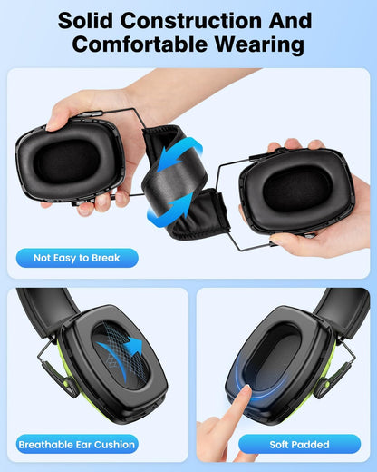 Link Dream 2Pack Ear Protection, NRR 35dB Hearing Protection Noise Canceling Ear Muffs Adjustable Headband for Shooting