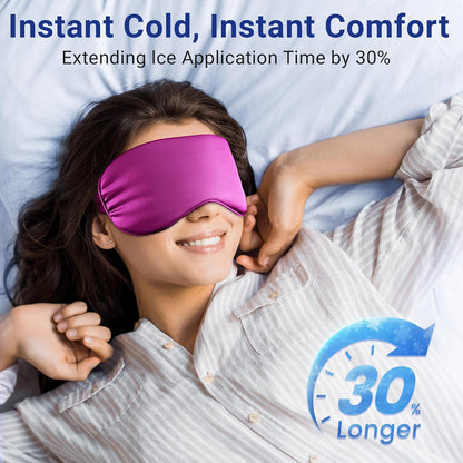 Cooling Eye Mask for Puffy Eyes: Fsa Eligible ltems Hsa, Migraines Headache Fast Relief After Surgery Care Cold Compress, Reusable Face Ice Pack Gel for Dark Circles, Gentle Weighted Sleep Mask Purple