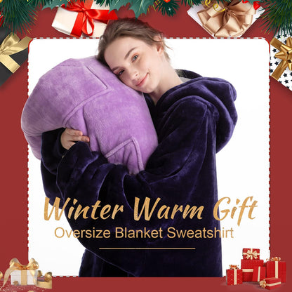 Aemicion Strawberry Blanket Hoodie,Oversized Sherpa Wearable Hooded Blanket,Warm Cozy Sweatshirt Gifts for Women Girls Adult