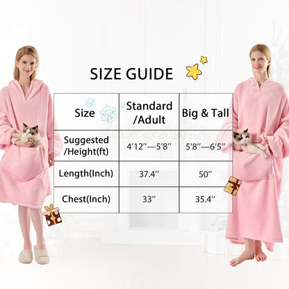 Krifey Wearable Blanket Hoodie, Oversized Sherpa Hooded Blanket for Adults | Soft sherpa fleece with sleeves and pocket; oversized fit for lounging, WFH, camping, Christmas and white elephant gifts.