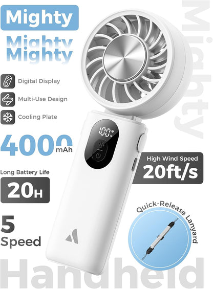 Aecooly Mighty Portable Handheld Fan | 20H Max Cooling | 3 Flexible Modes
