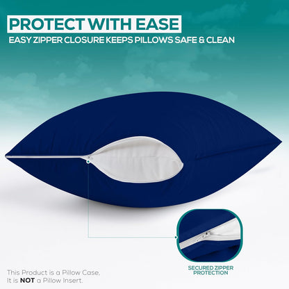 Utopia Bedding Premium 100% Waterproof Pillow Protectors with Zipper Standard Size (Set of 4), Bed Bug and Dust Mite Proof Zippered Pillow Covers, Pillow Encasement Cases, Gray