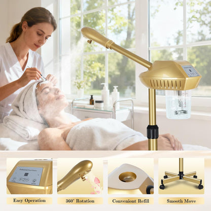 Facial Steamer Professional for Deep Cleansing and Hydration, More Steam