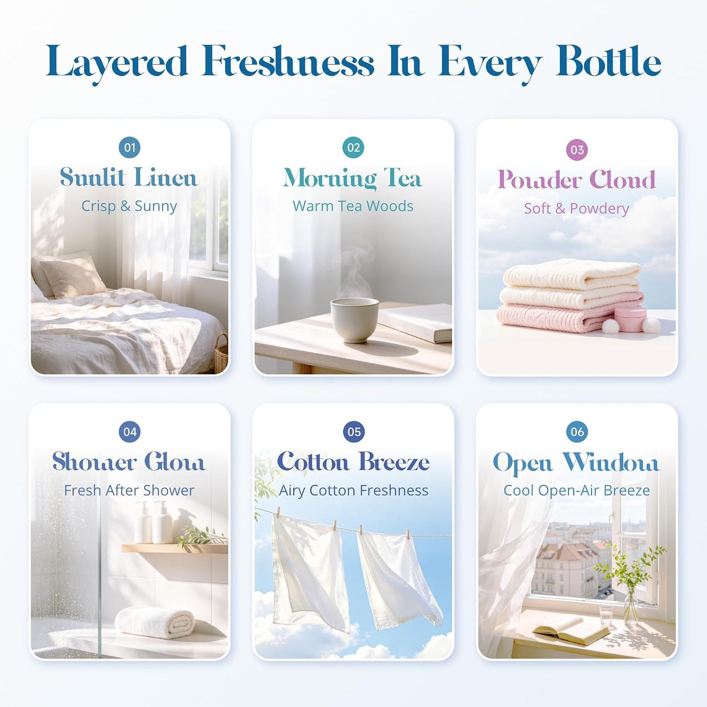 ASAKUKI Essential Oils for Diffuser –6 Mood Essential Oil Blends (Breathe, Uplift, Sensual, Balance, Unwind, Rest) for Morning to Night Rituals, Home & Daily Use-Thoughtful Gift