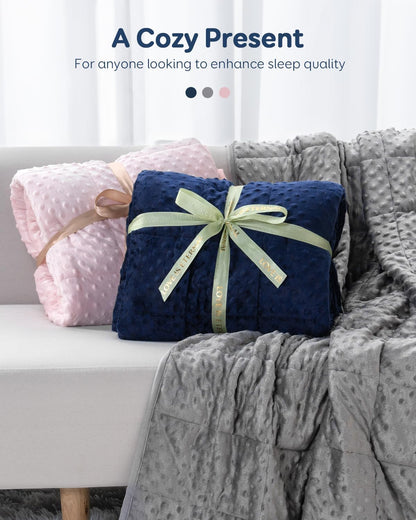 Kivik 2 lbs Weighted Lap Pad, Ultra Soft Minky Dotted Heavy Blankets Throw for Better Study Relaxing & Sleeping, Machine Washable, 20 x 30 Inches, Purple