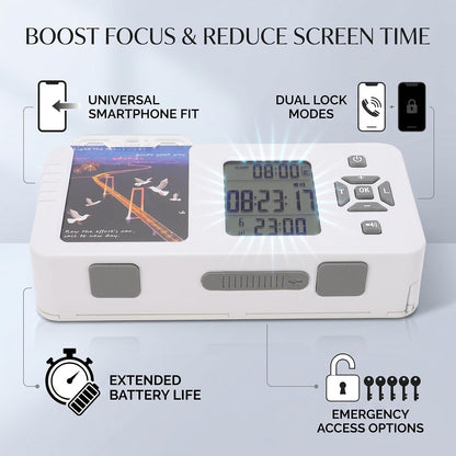 Fabater Phone Lock Box with Timer, Portable Self Discipline Phone Box,