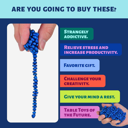 LCVUUK Magnetic Putty Rocks, Blue More Than 600 Weak Magnetic Smooth Ferrite Pebbles, Desk Toys and Time-Killer for Adults