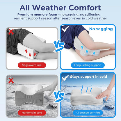 13" Extended-Length Knee Pillow for Side Sleepers with Full Thigh Support | Memory Foam Leg Pillow for Side Sleeping with Airflow Vent Reduces Heat – No Stiffening, Relieves Back/Hip/Knee Pain