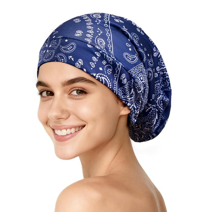 YFONG Mulberry Silk Hair Bonnet for Sleeping Women Men, Real Silk Lining, Not Satin, Stay On All Night Sleep Bonnet with Adjustable Strap for Curly Short Long Fine Hair, Black