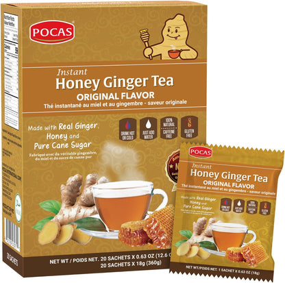 Pocas Honey Ginger Tea, Original, Instant Powder