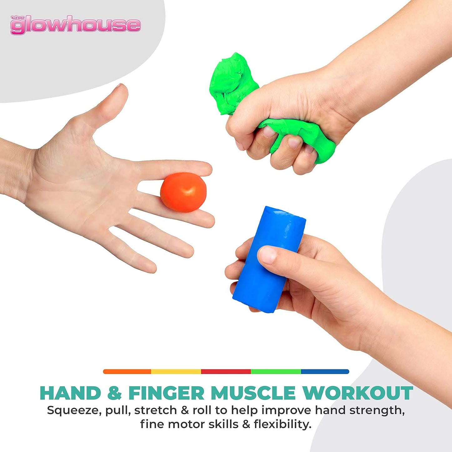 Therapy Putty Set of 5 – Extra Soft to Firm Resistance Putty for Hand Exercise, Stress Relief & Occupational Therapy – Strengthen Grip, Improve Mobility – Non-Toxic, No Odor, Durable Therapy Putty Kit